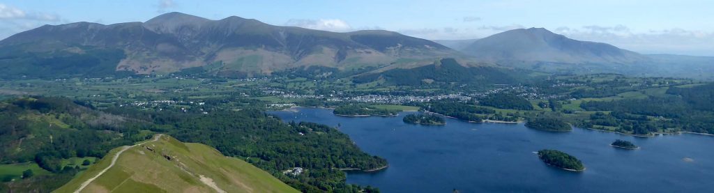 Ariel view of Derwentwater in the Lake District